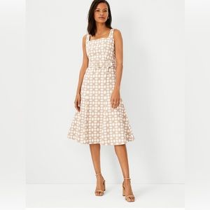 Rattan Printed Belted Flare MIDI Dress